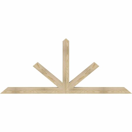 Ekena Millwork Saratoga Rough Sawn Timber Gable Bracket, Douglas Fir, 84"W x 35"H x 4"D x 4"F, 10/12 Pitch GBW084X35X0404SAR00RDF